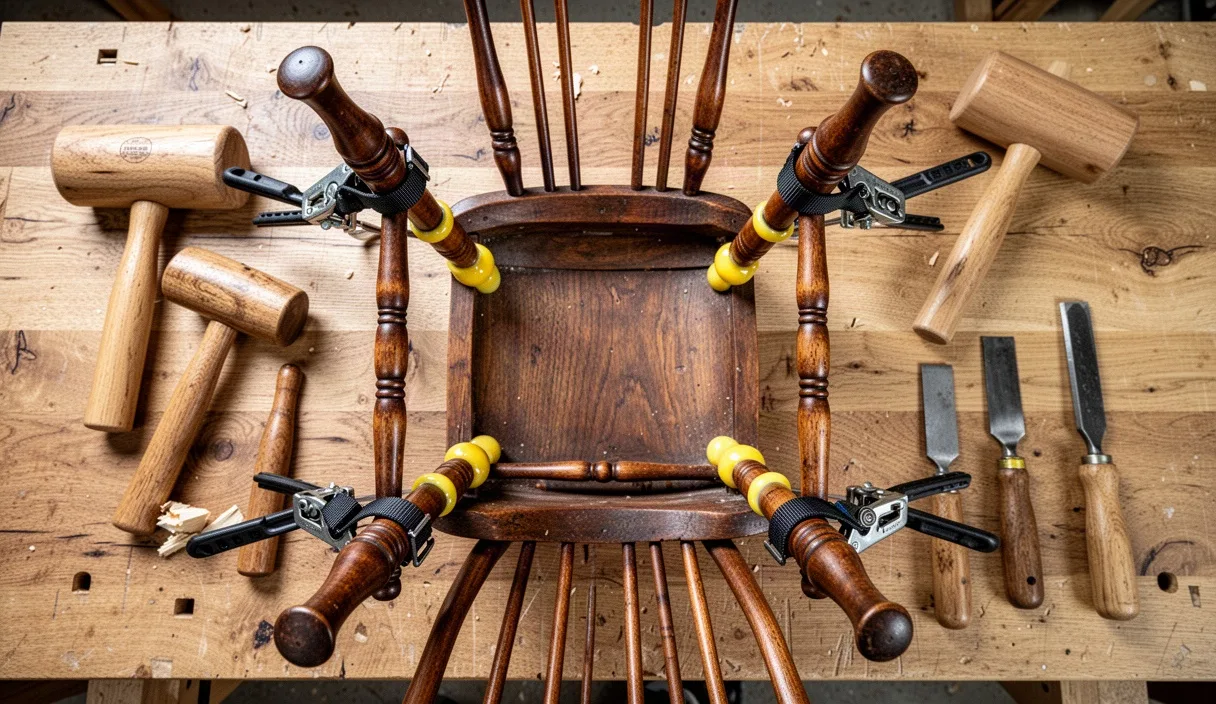 Fixing a Wobbly Wooden Chair with Dowels and Glue