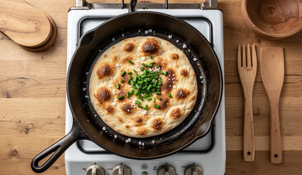 Cast-Iron Flatbread from Leftover Sourdough Discard